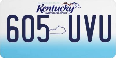 KY license plate 605UVU