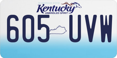 KY license plate 605UVW