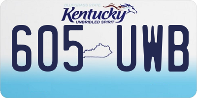 KY license plate 605UWB