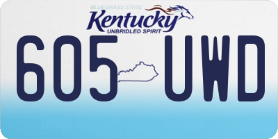 KY license plate 605UWD