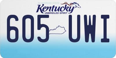 KY license plate 605UWI