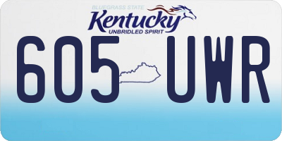 KY license plate 605UWR