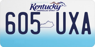 KY license plate 605UXA