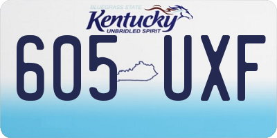 KY license plate 605UXF