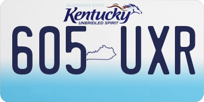 KY license plate 605UXR