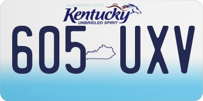KY license plate 605UXV
