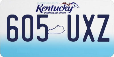 KY license plate 605UXZ