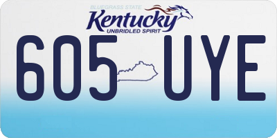 KY license plate 605UYE
