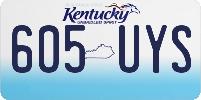 KY license plate 605UYS
