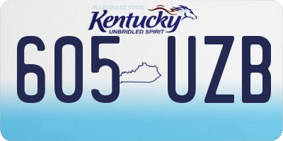 KY license plate 605UZB