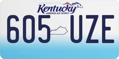 KY license plate 605UZE