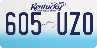 KY license plate 605UZO