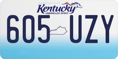 KY license plate 605UZY