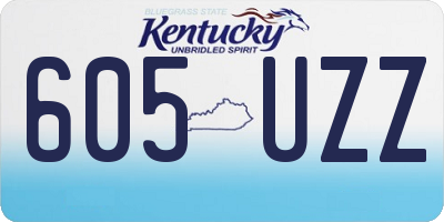 KY license plate 605UZZ