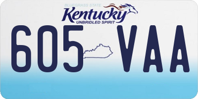 KY license plate 605VAA