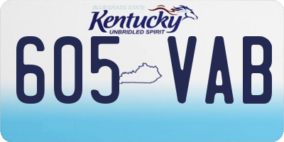 KY license plate 605VAB