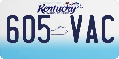 KY license plate 605VAC