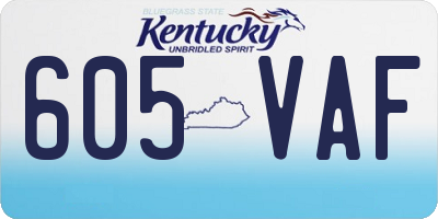 KY license plate 605VAF