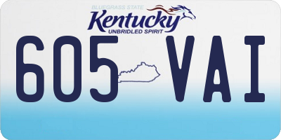 KY license plate 605VAI