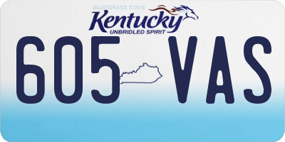 KY license plate 605VAS