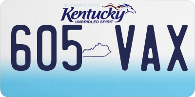 KY license plate 605VAX