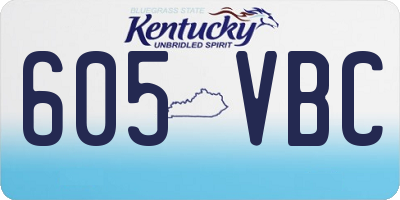 KY license plate 605VBC