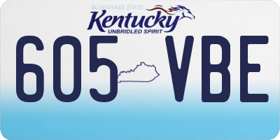 KY license plate 605VBE