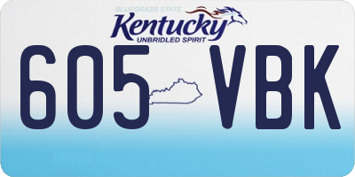 KY license plate 605VBK