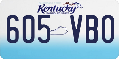 KY license plate 605VBO