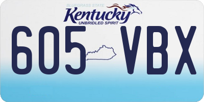 KY license plate 605VBX