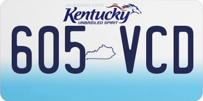 KY license plate 605VCD