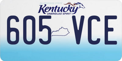 KY license plate 605VCE
