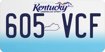 KY license plate 605VCF