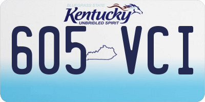 KY license plate 605VCI