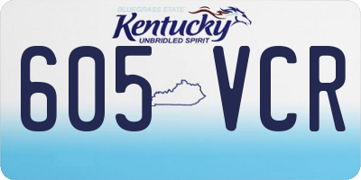 KY license plate 605VCR