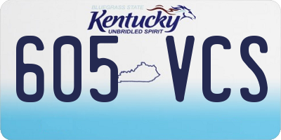 KY license plate 605VCS