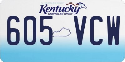 KY license plate 605VCW