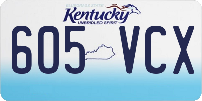 KY license plate 605VCX