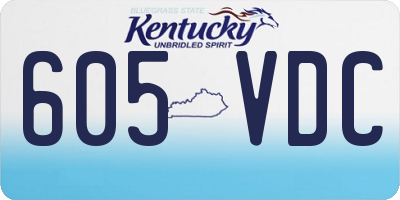 KY license plate 605VDC