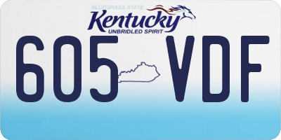 KY license plate 605VDF