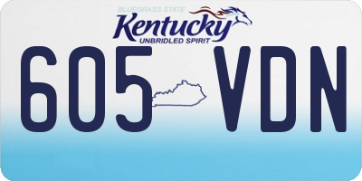 KY license plate 605VDN