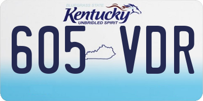 KY license plate 605VDR