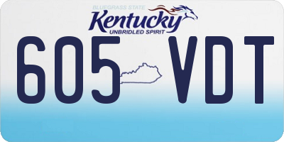 KY license plate 605VDT
