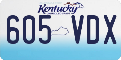 KY license plate 605VDX