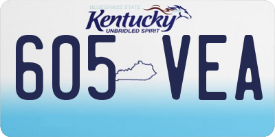 KY license plate 605VEA