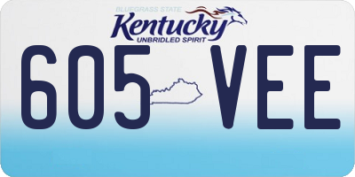 KY license plate 605VEE