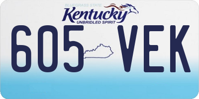 KY license plate 605VEK