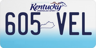 KY license plate 605VEL