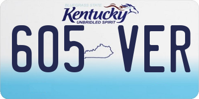 KY license plate 605VER