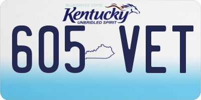 KY license plate 605VET